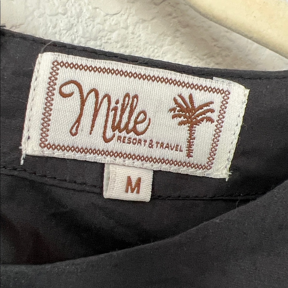 Mille Resort & Travel Lila Black Long Sleeve Cotton Top Size M - Picture 10 of 15